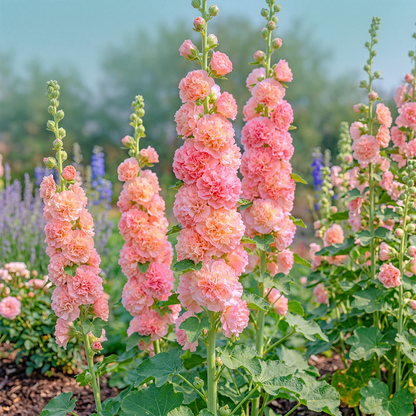 🌈 Premium Double Hollyhock🌸Plant Once, Bloom for Years