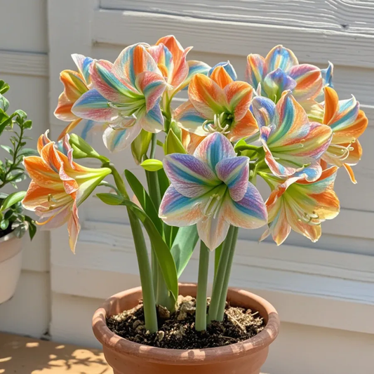 Big blooms • Easy care • Unique colors🏠🌈Exotic Rare Amaryllis Bulbs for Stunning Spring Flowers🌼