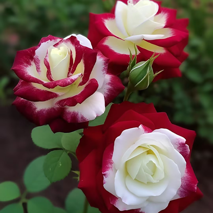 🤗🌹Rare Twin Red White Rose Seeds  – Stunning Garden Blooms, Easy to Grow🌱👩🏻‍🌾
